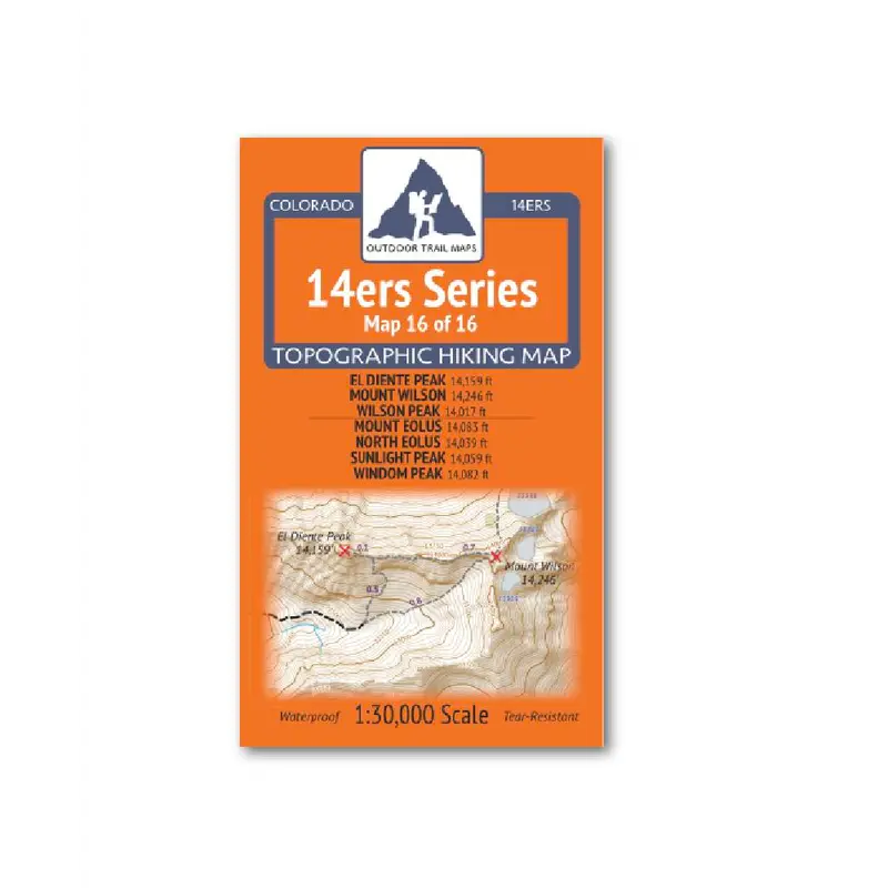 14Er Series Map #16: El Diente, Wilson, Eolus, North Eolus, Sunlight, Windom 1