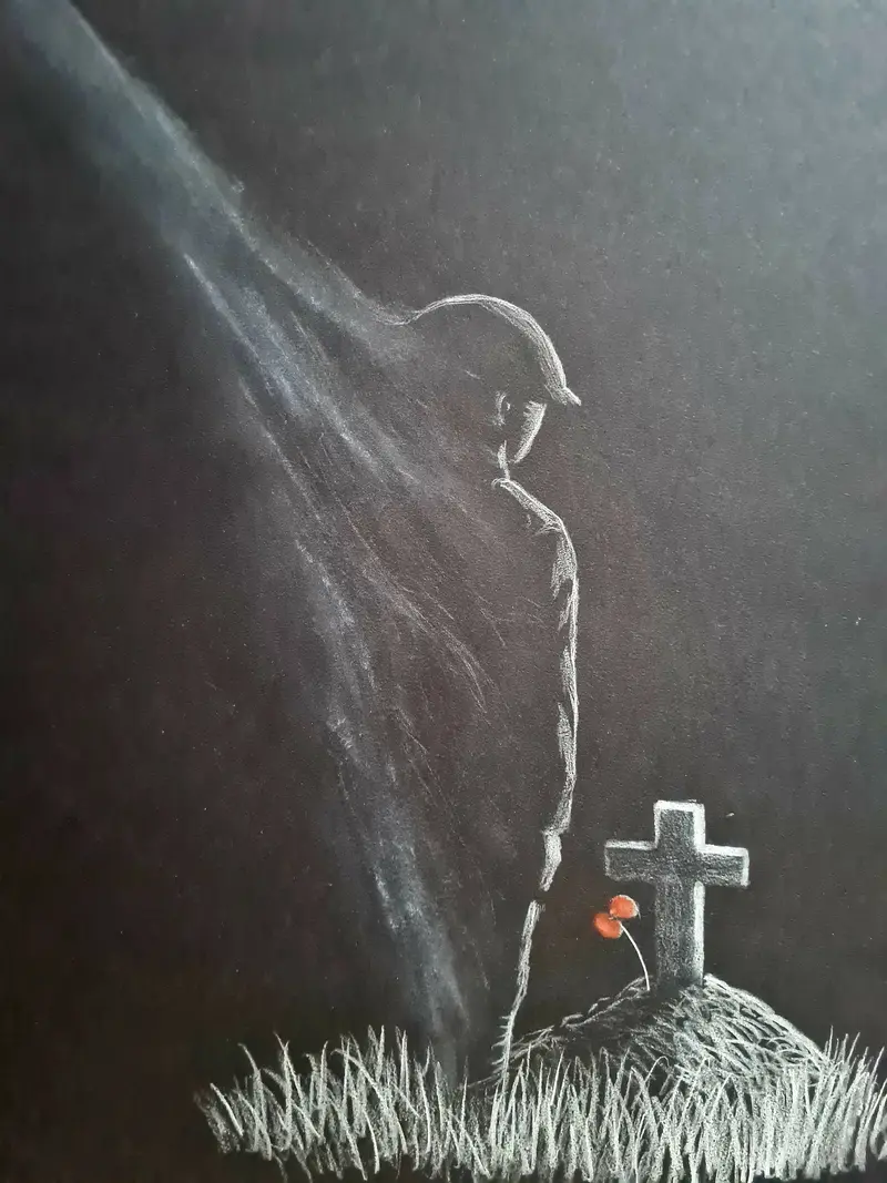 399 Polychromo Original Drawing – 'Tommy Departs' 1