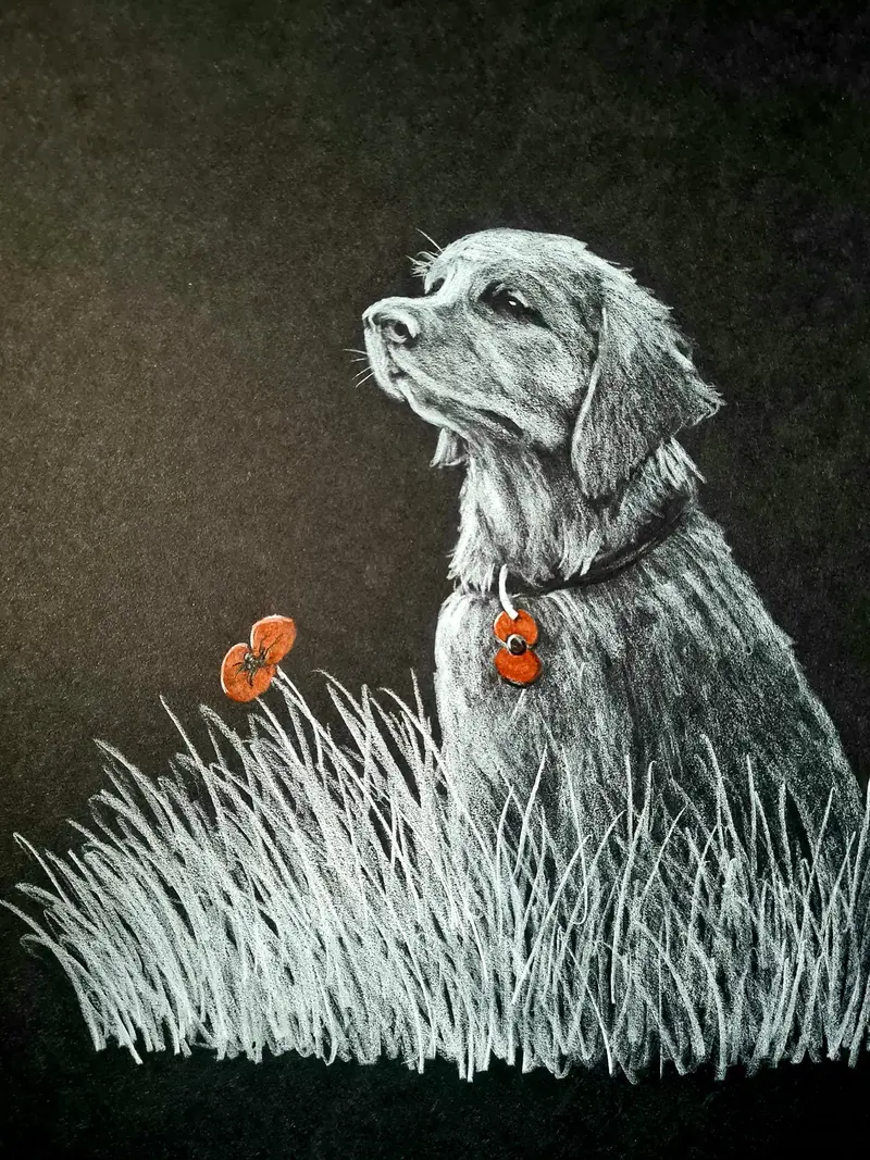 403 Polychromo Animal Sculpture: Poppy Dog #29 1