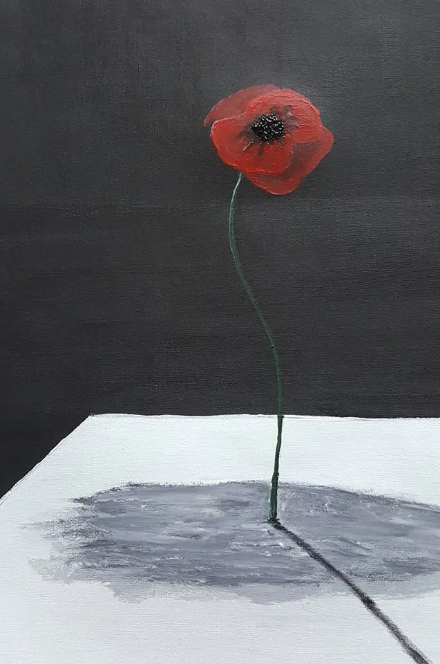 A Simple Poppy – Original Acrylic Painting 1