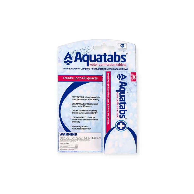 Aquatabs Water Purification Tablets – 30-Count Emergency Pack 1