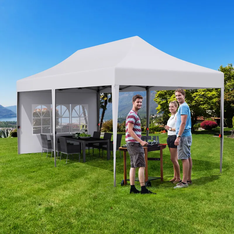 Arlopu 10X20 Ft Heavy-Duty Pop-Up Gazebo – Wind-Resistant Instant Tent With 6 Sidewalls, Sandbags, Stakes, And Ropes For All-Season Events 1