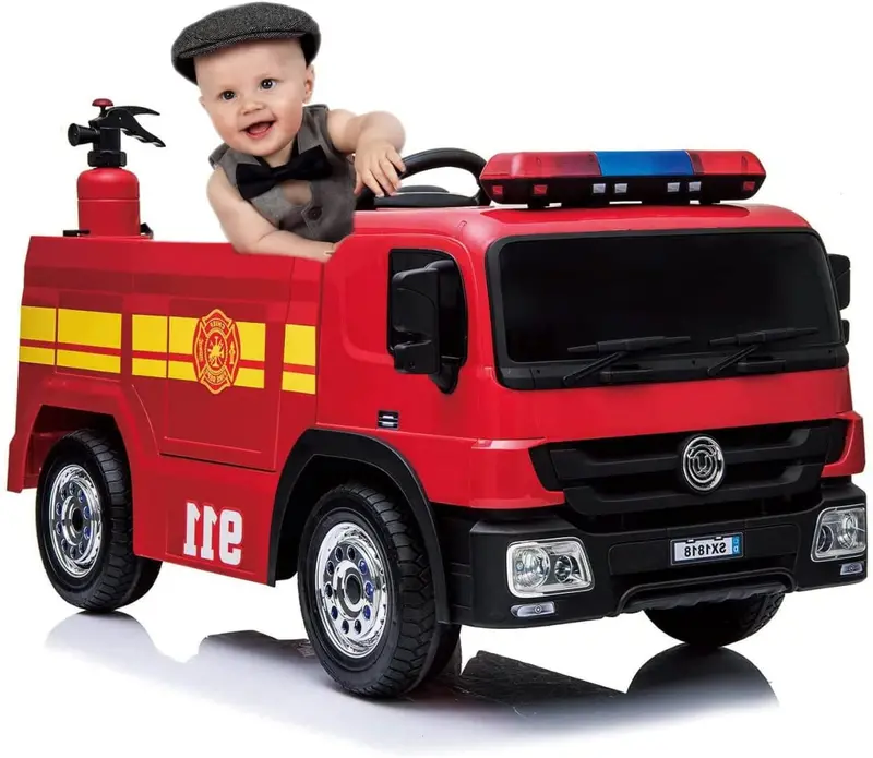 Arlopu 12V Kids’ Ride-On Fire Truck – Battery-Powered Toy Car With Remote Control, Led Lights & Mp3 Player 1