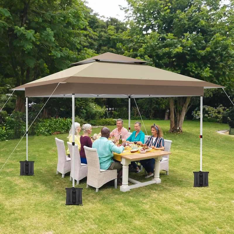 Arlopu 12X12 Ft Straight-Leg Canopy Tent – One-Person Setup Commercial Shade Shelter With Upgraded Wheeled Bag And Auto-Extending Eaves 1