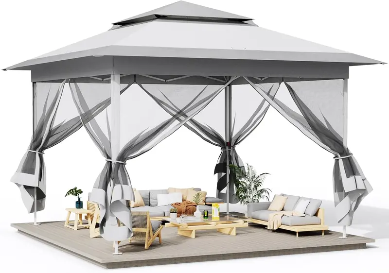Arlopu 13×13 Ft Premium Pop-Up Gazebo – Ventilated Outdoor Canopy Tent With Wheeled Carry Bag For Backyard Or Events 1