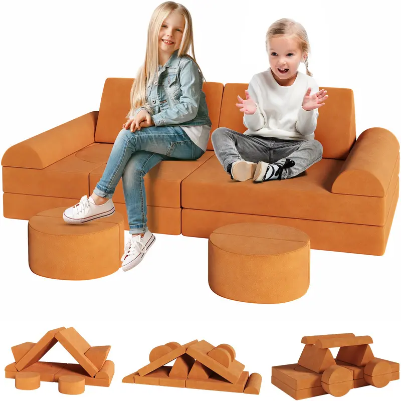 Arlopu 14-Piece Diy Kids Sofa System – Modular Toddler Couch For Customizable Playroom Layouts 1