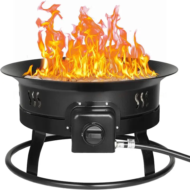 Arlopu 19-Inch Portable Propane Fire Pit: 58,000 Btu Outdoor Unit With Cover And Lava Rocks 1