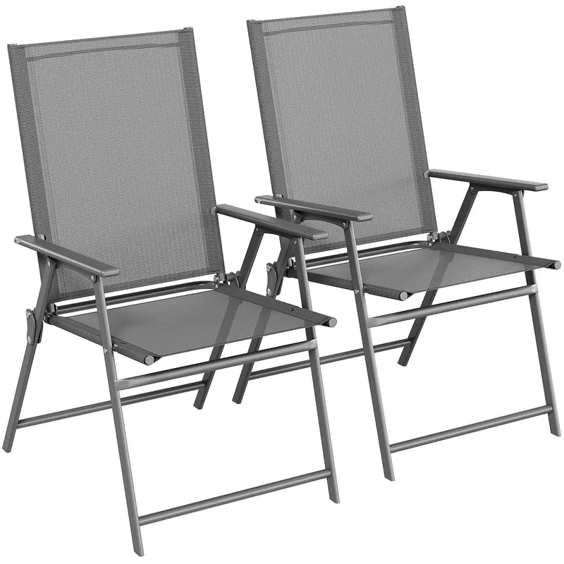 Arlopu 2-Pack Foldable Patio Chairs – Breathable Textilene, E-Coated Steel, High-Back Design 1