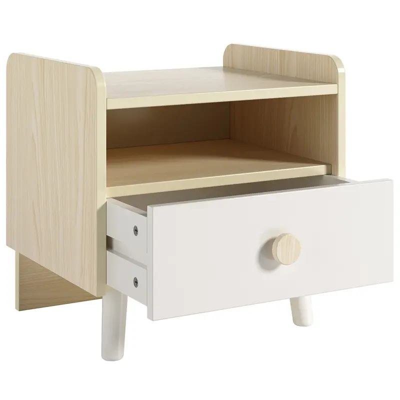 Arlopu 2-Tier Kids Nightstand – Compact Bedside Table With Drawer & Open Shelf For Bedroom Or Living Space 1