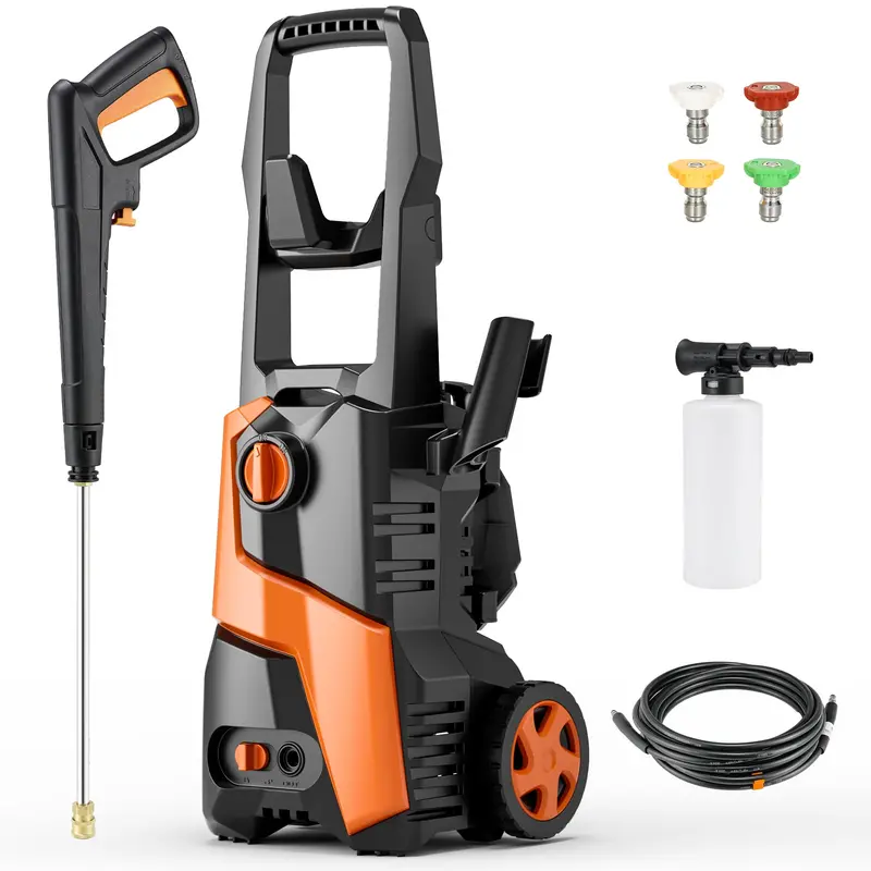 Arlopu 2700 Psi Electric Pressure Washer – 1.7 Gpm Power Cleaner With 23-Foot Hose, 4 Quick-Connect Nozzles & Foam Cannon 1