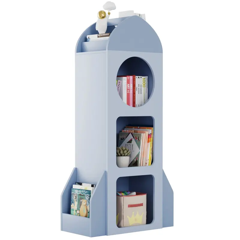 Arlopu 3-Tier Wooden Kids Bookcase – Adjustable Toy & Book Storage With Side Shelves For Playroom Or Nursery 1