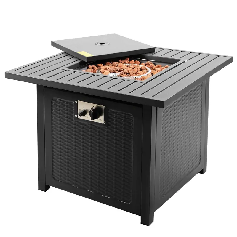 Arlopu 30" Propane Fire Pit Table – 50,000 Btu Outdoor Gas Firepit With Secure Lid & Modern Design 1