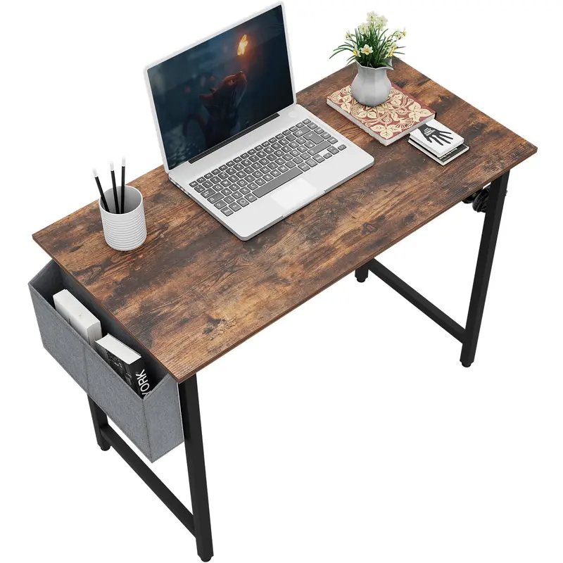Arlopu 39-Inch Compact Computer Desk – Minimalist Laptop Table With Built-In Storage Bag For Home Or Dorm Use 1