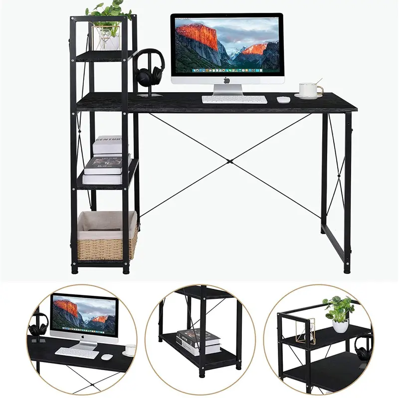 Arlopu 47-Inch Home Office Desk With Open Shelving—Functional Writing And Study Table For Small Spaces 1