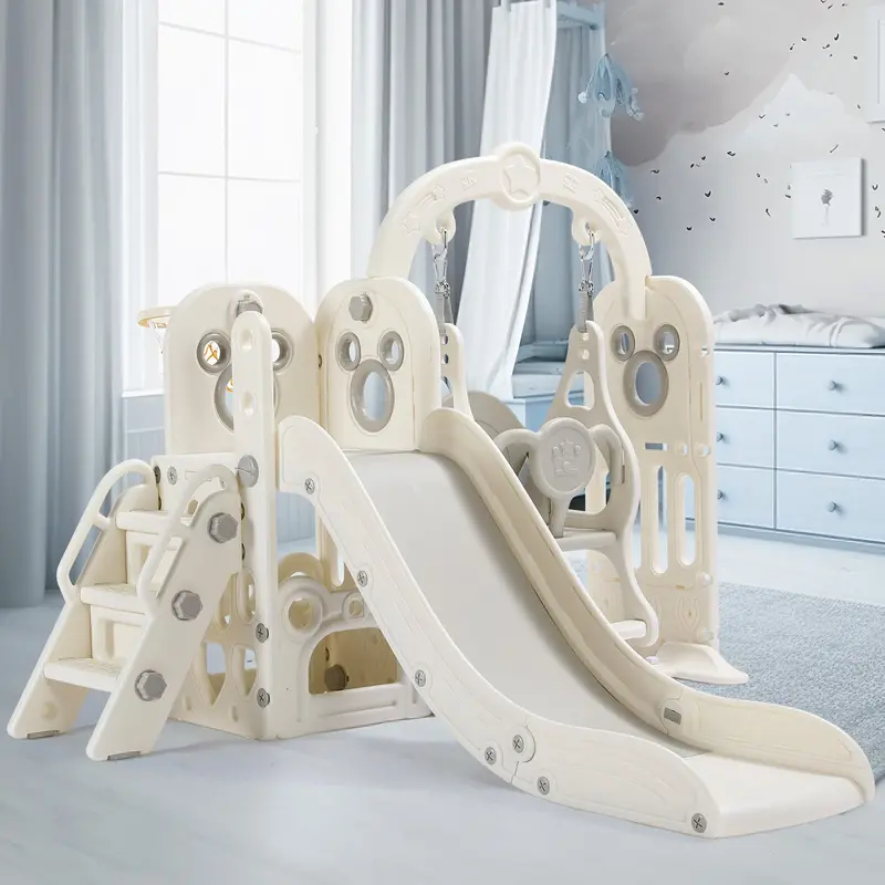Arlopu 5-In-1 Indoor/Outdoor Swing Slide For Kids – Climber, Slide, Ball Pit, Basketball Hoop & Storage Base With Suction-Stabilized Design 1