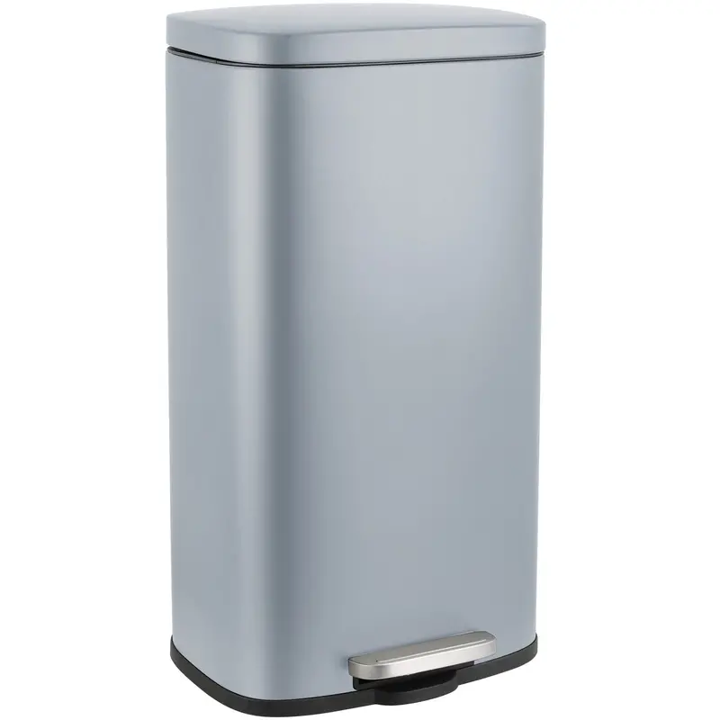 Arlopu 50L (13.2-Gal) Step-Activated Waste Bin – Sleek Rectangular Stainless Steel Kitchen Garbage Can In Blue 1