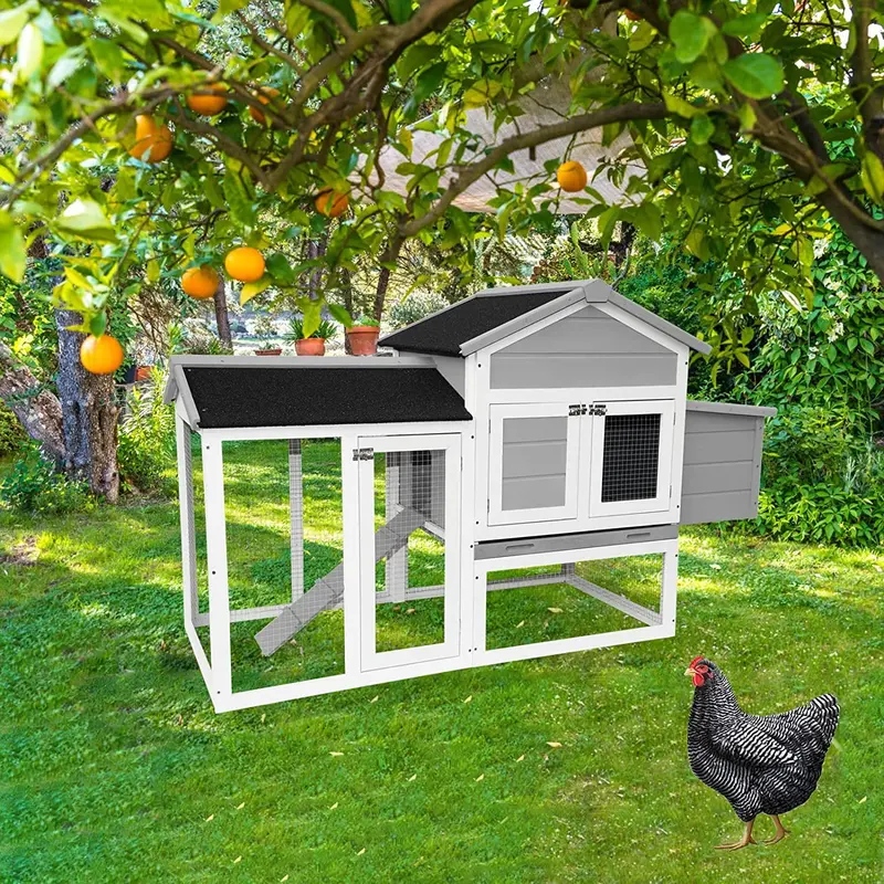 Arlopu 65" Multi-Level Poultry Coop – Sturdy Yard Chicken House Featuring Wire Enclosure, Asphalt Roof, And Integrated Run 1