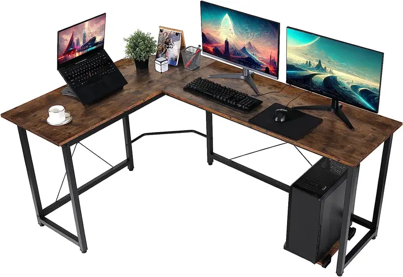 Arlopu 66.5-Inch L-Shaped Office Desk: Sturdy Corner Workstation For Gaming, Laptop, Or Dual-Monitor Setup 1
