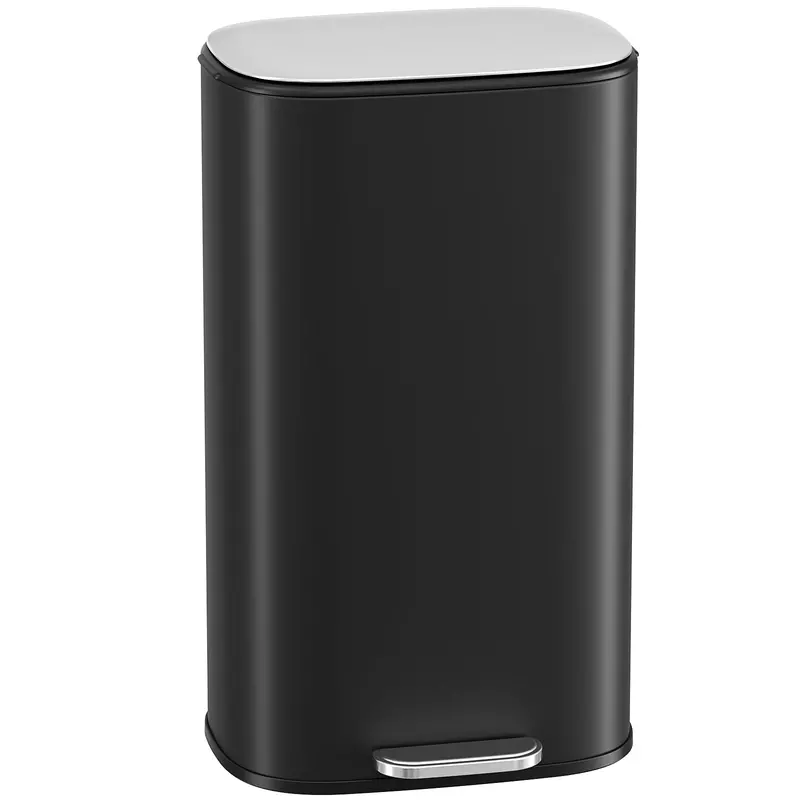 Arlopu 8-Gallon Step-On Trash Can – Stainless Steel Kitchen Bin With Soft-Close Lid & Silent-Close Mechanism 1