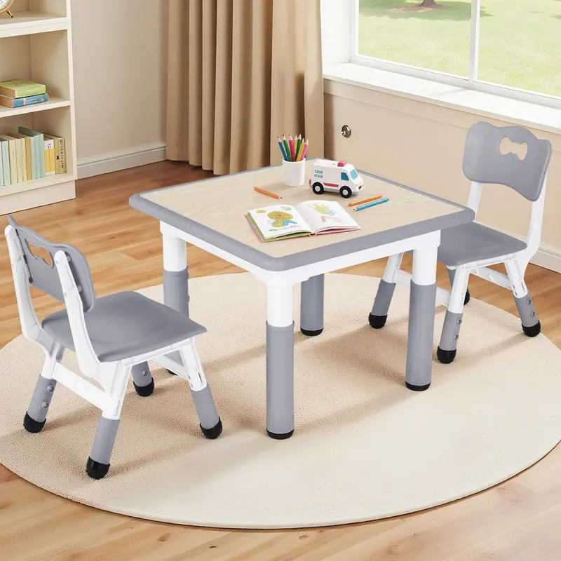 Arlopu Adjustable Activity Table & 2 Chairs Set – Graffiti-Themed, Space-Saving Design For Daycare, Classroom Or Home Use 1
