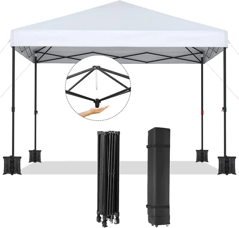 Arlopu Ez Pop-Up Canopy Tent – 10' X 10' Instant Setup Outdoor Gazebo For Parties, Camping & Events (White) 1