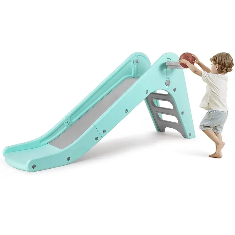 Arlopu First Slide For Toddlers – Sturdy Plastic Climber With Integrated Basketball Hoop (Ages 2–6) 1