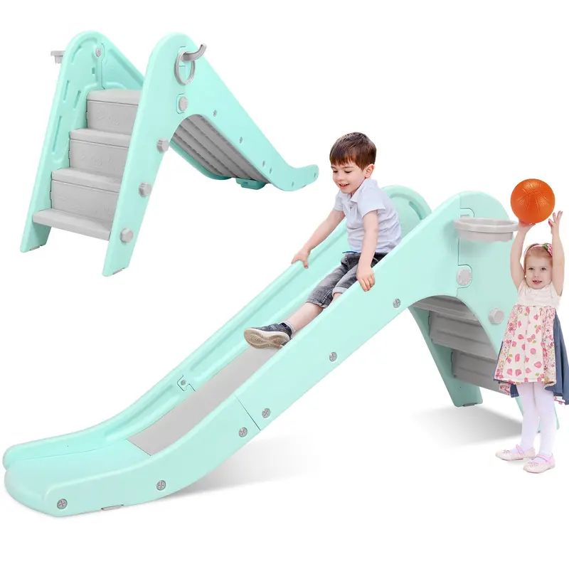 Arlopu Freestanding Kids Slide & Climber – Toddler Playset With Basketball Hoop, Ball, Ring Toss & Indoor/Outdoor Use 3