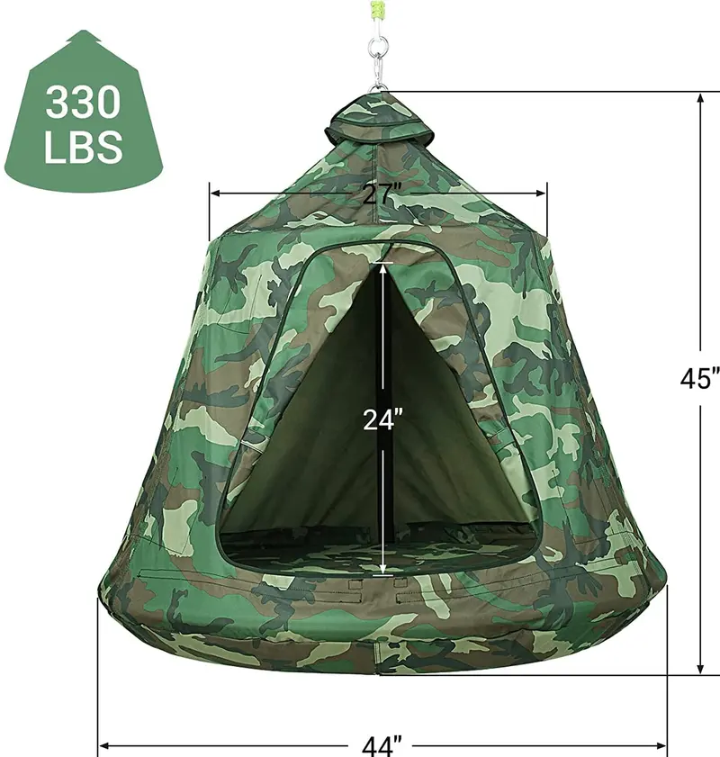 Arlopu Hanging Tree Swing Tent For Kids – Indoor/Outdoor Led-Lit Playhouse Tent 1