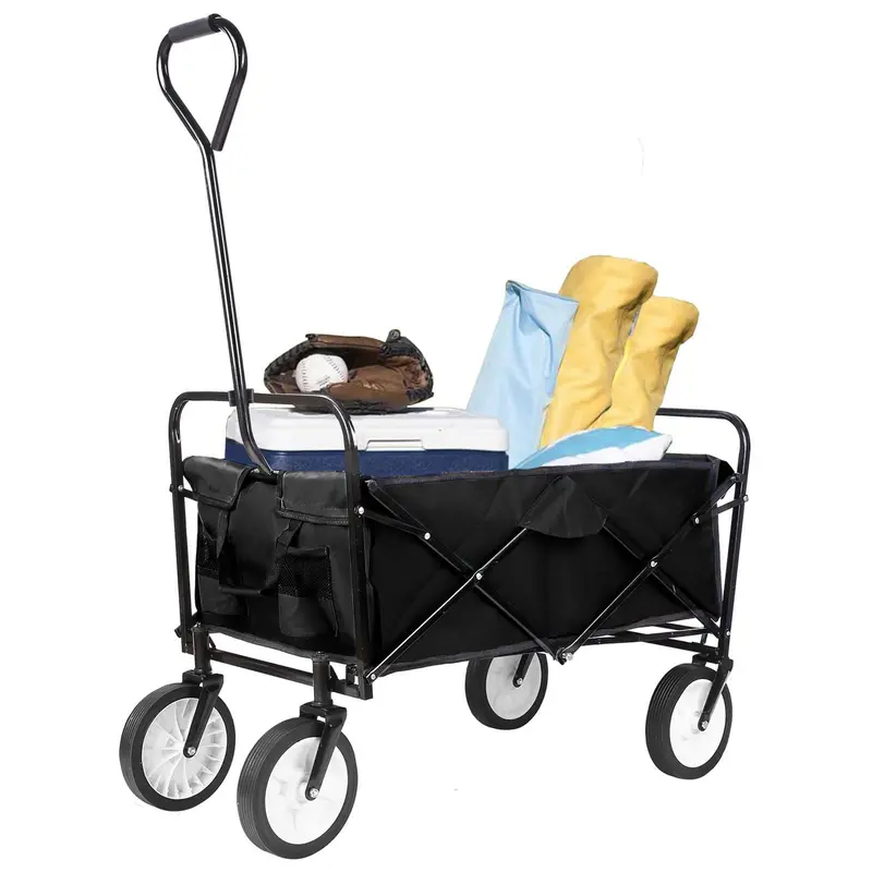 Arlopu Heavy-Duty Steel Folding Wagon – Compact Grocery & Camping Cart With 150 Lb Load Limit 1