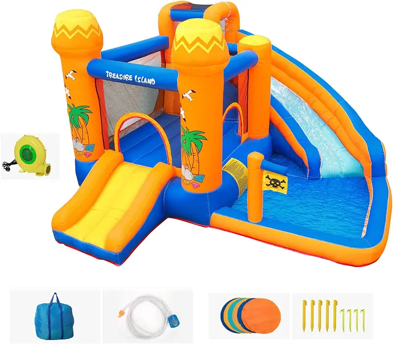 Arlopu Inflatable Water Slide & Bounce House – Backyard Play Center With Splash Pool For Ages 2–8 1