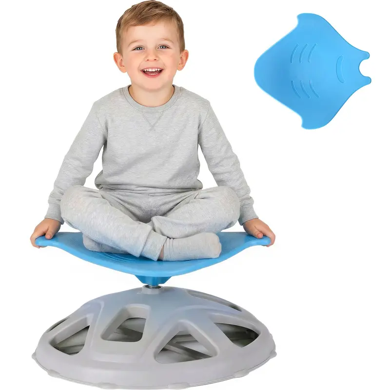 Arlopu Manta-Shaped Sensory Swivel Chair For Kids – Blue Balance & Focus Tool 1
