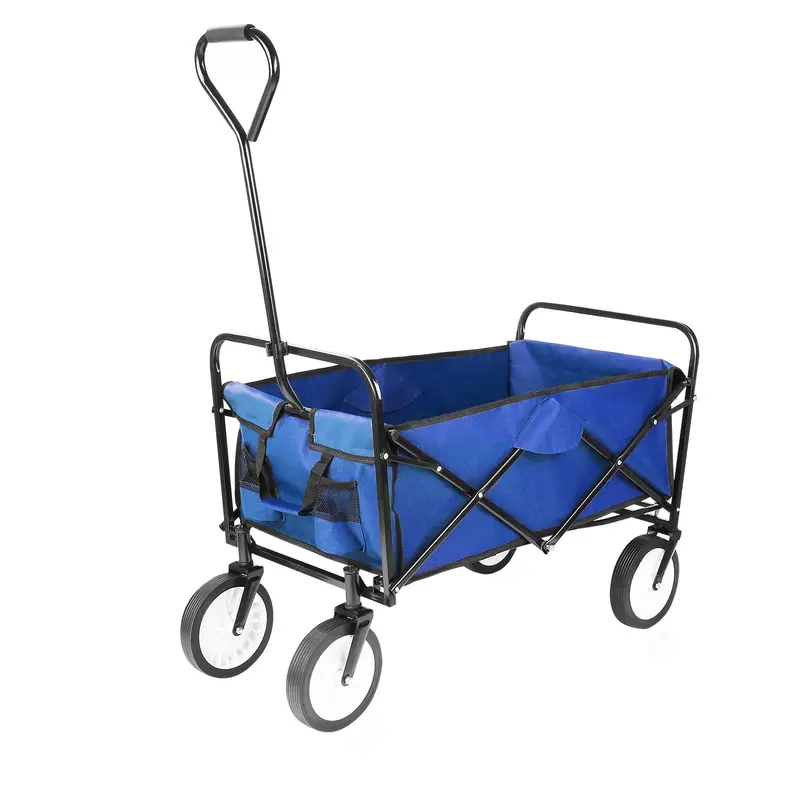 Arlopu Navy Blue Folding Utility Wagon – 262L Heavy-Duty Outdoor Cart For Beach, Camping & Groceries (150 Lb) 1