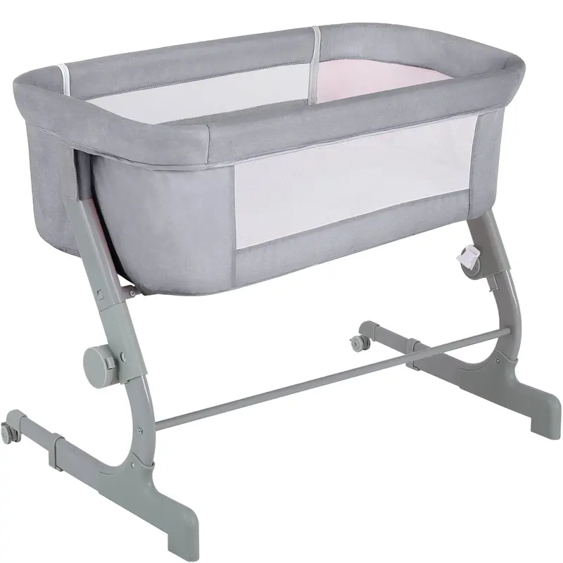 Arlopu Portable Bedside Bassinet For Newborns – Adjustable Height Bed-To-Bed Sleeper 1
