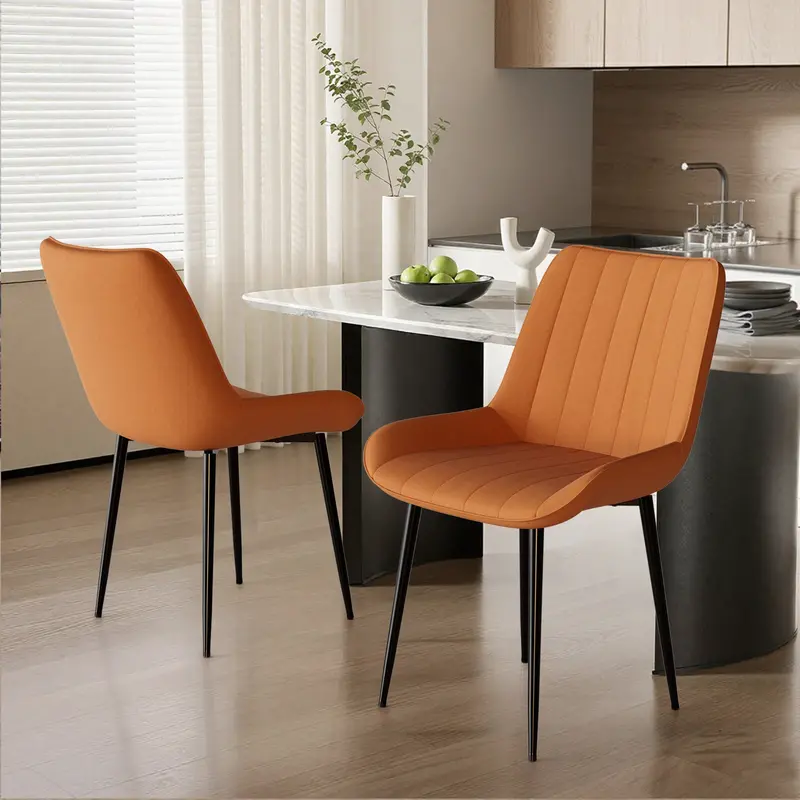 Arlopu Set Of 2 High-Back Suede-Finish Dining Chairs – Contemporary Upholstered Seating For Dining Or Living Spaces 1