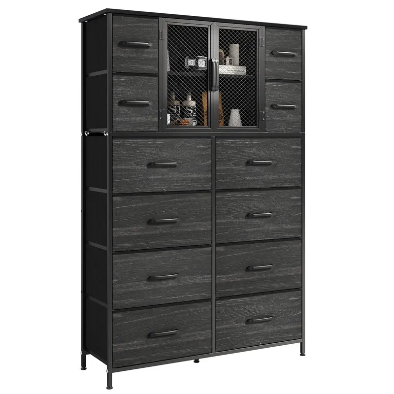 Arlopu Tall 12-Drawer Fabric Dresser – Modern Closet Tower With Wood-Topped Metal Frame For Bedroom Storage 1