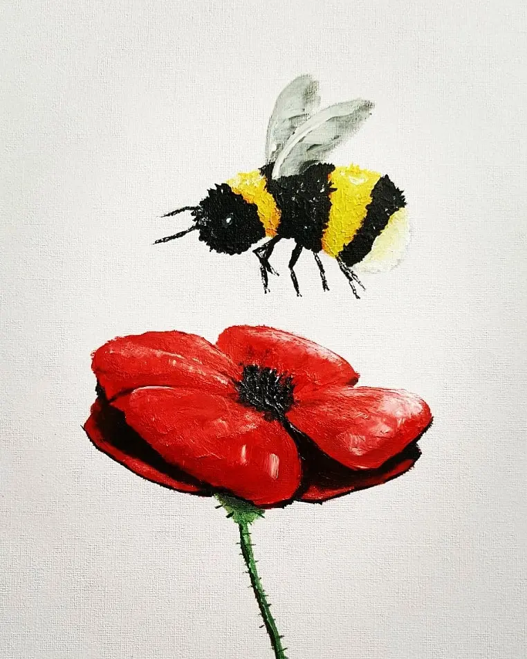 Bee Remembrance Original Acrylic Painting – Symbolic Contemporary Art 1