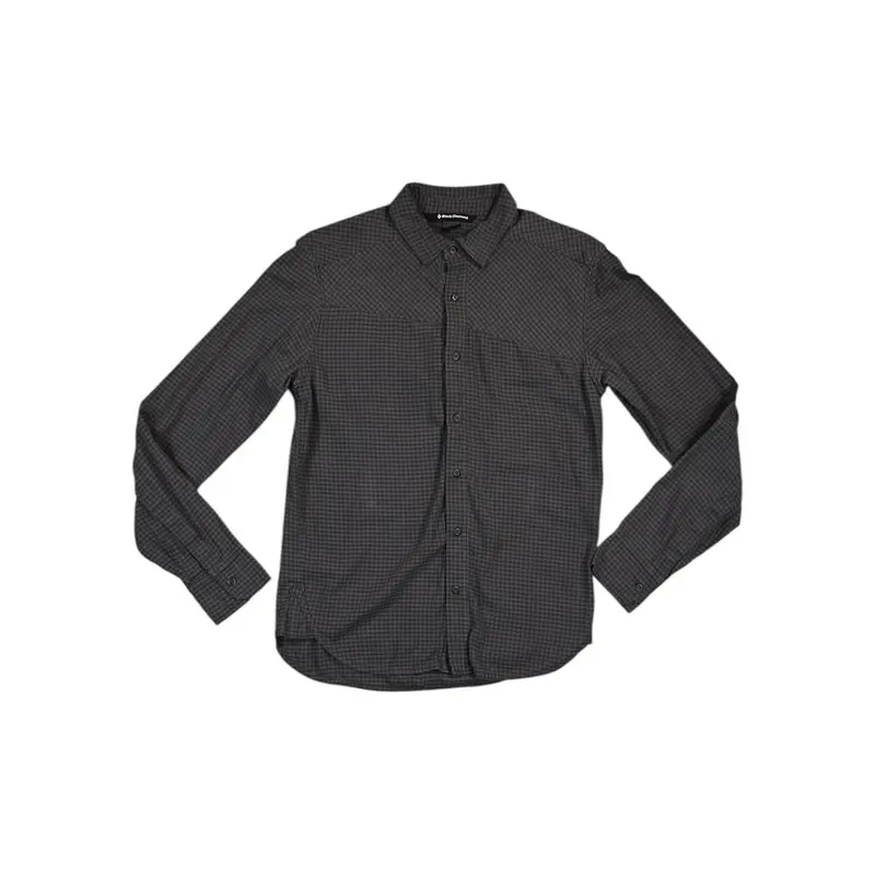 Black Diamond Men’S Button-Up Long-Sleeve Shirt – Heather Grey, Size M (Used) 1