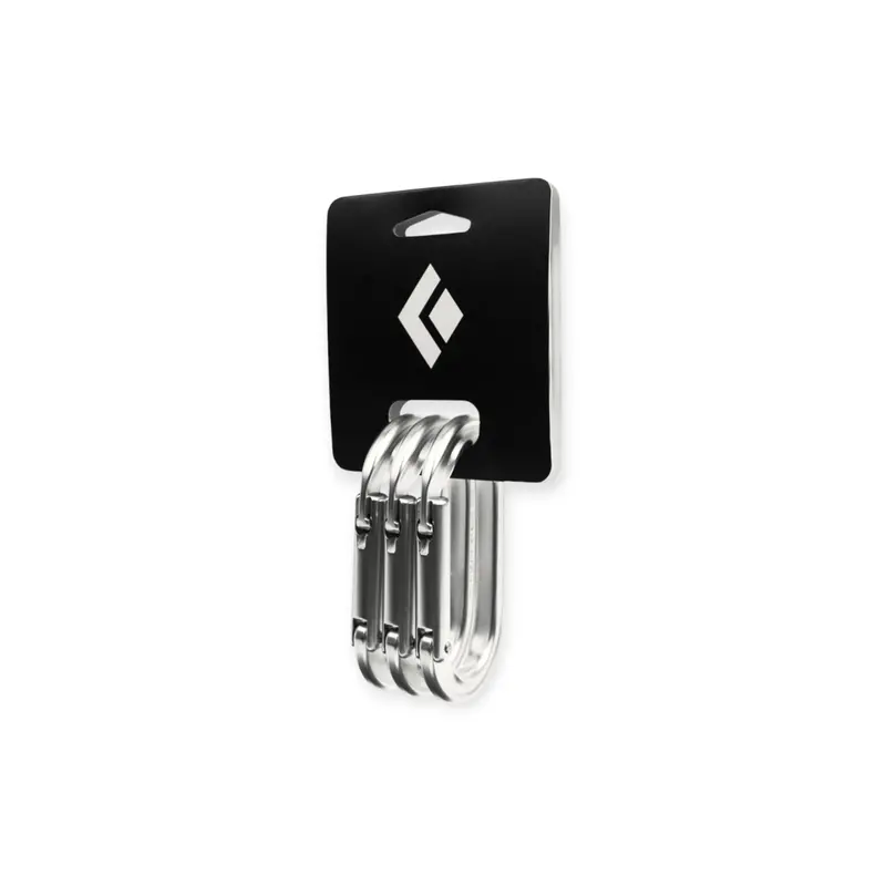 Black Diamond Oval Keylock Carabiner Set – 3-Pack (Locking, Lightweight) 1