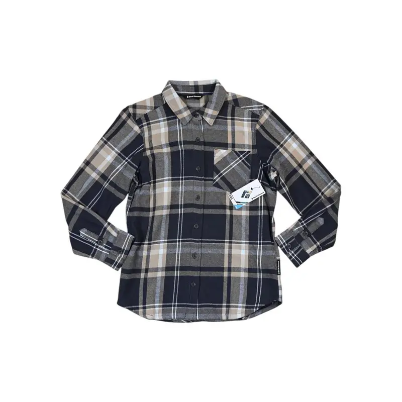 Black Diamond Project Flannel Shirt For Women – Charcoal & Moonstone 1