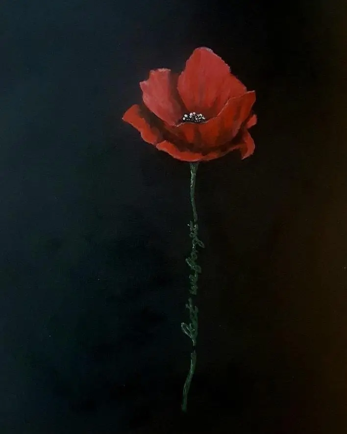 Black Lest We Forget Poppy Limited Edition Giclée Print – Solemn Commemorative Print 1