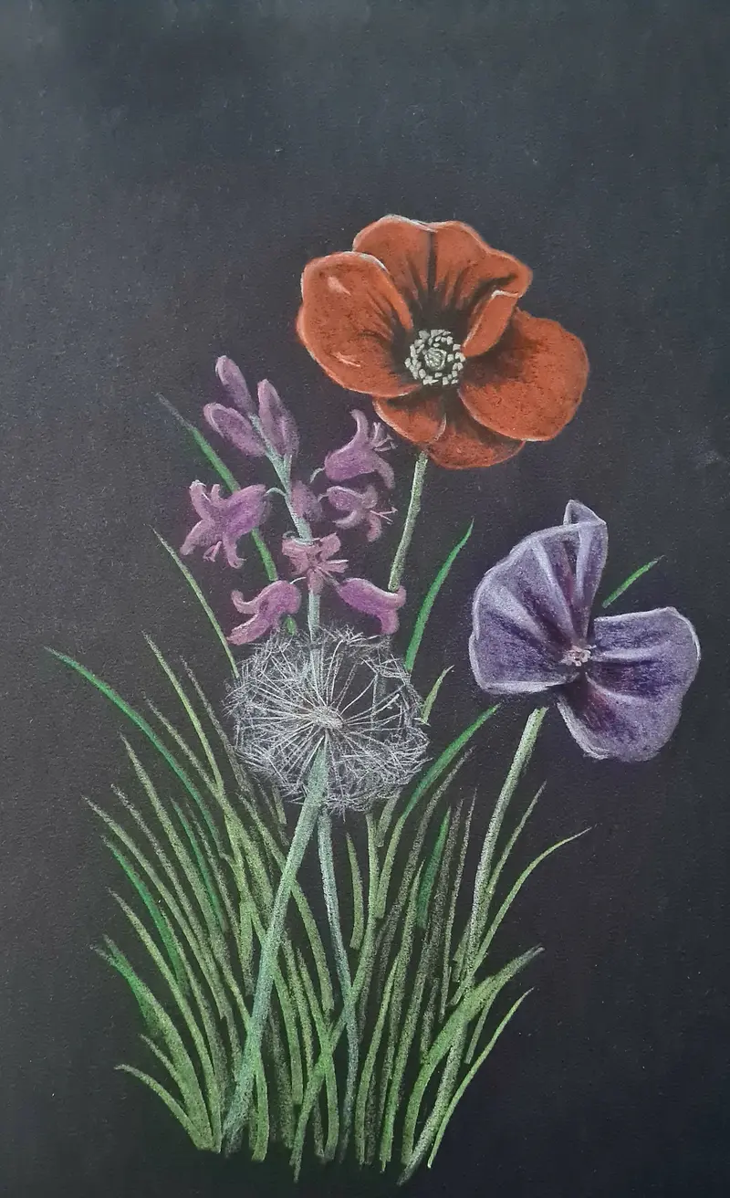 Botanical-Inspired Polychromo: 'Wildflowers #4' 1