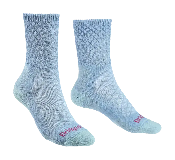 Bridgedale Women'S Lightweight Hiking Socks – Powder Blue Comfort Fit 1