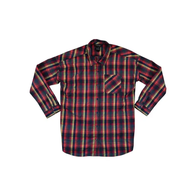 Burton Men'S Red-Yellow Flannel Shirt - Size Xl (Pre-Owned Casual Top) 1