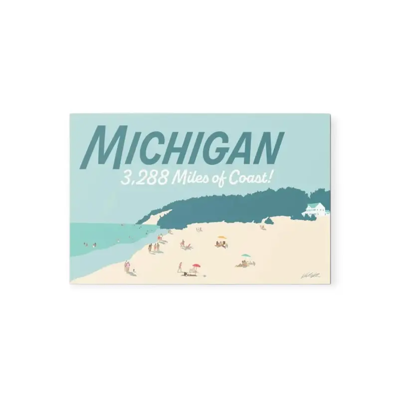 Byway Press Michigan Coastline Travel Postcard – 3,288 Miles Of Shoreline Design 1