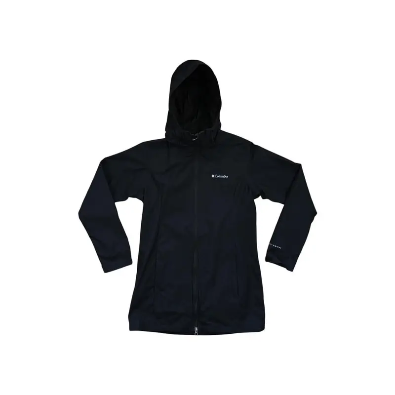 Columbia Women’S Trench-Style Rain Shell Jacket – Black (Size M, Pre-Owned) 1