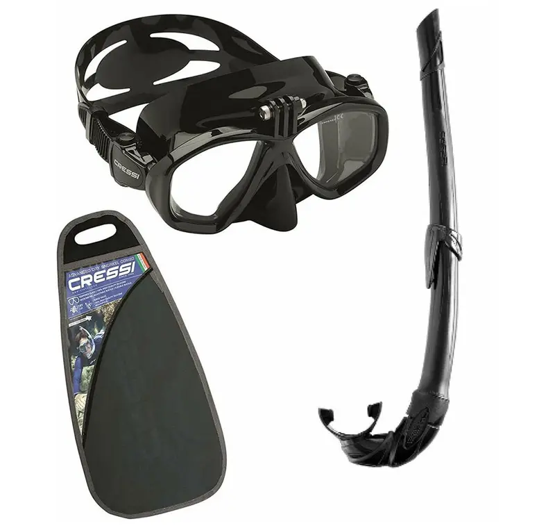 Cressi Action Snorkeling Set – Mask And Dry-Top Snorkel Combo 1
