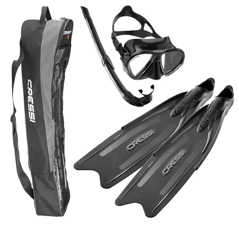 Cressi Gara Professional Ld Snorkel Set – Mask, Snorkel & Fins Bundle 1