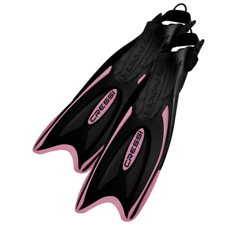 Cressi Palau Adjustable Snorkeling Fins – Black & Pink 1