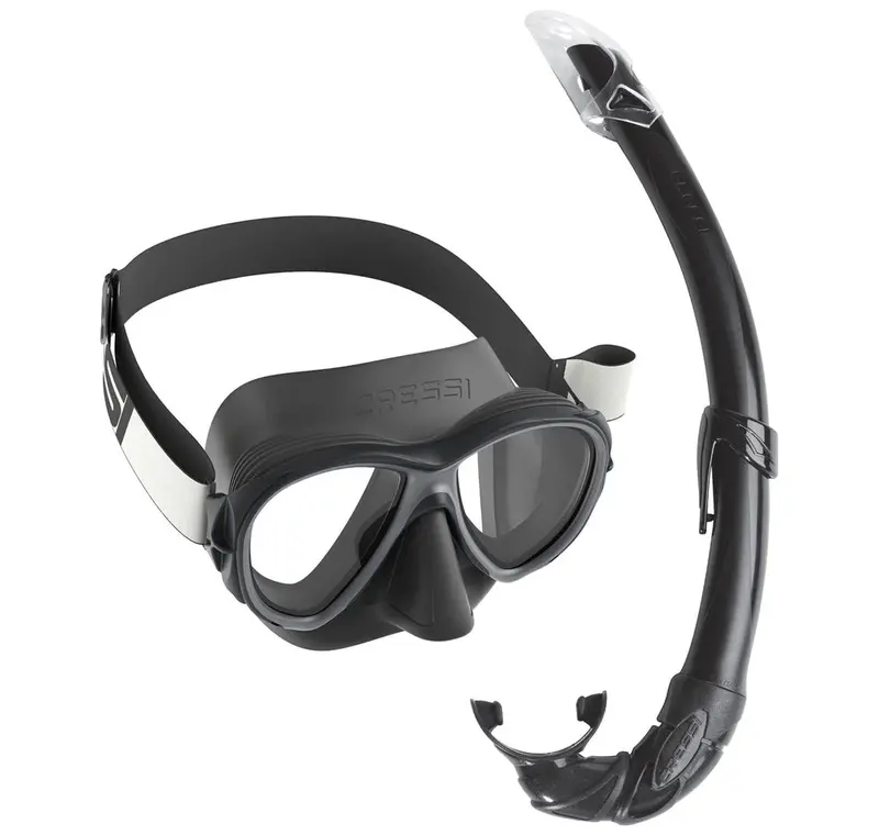 Cressi Samoa Low-Volume Mask With Mexico Snorkel Bundle 1