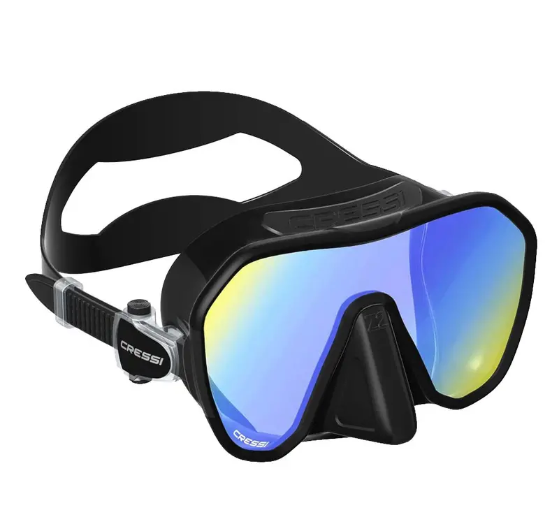 Cressi Z2 Dual-Lens Dive Mask – Yellow Frame With Blue Lens 1